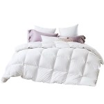 giselle bedding 700gsm duck down feather quilt super king White quilted doona with layered pillows
