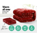 Red double-sided faux mink blanket set