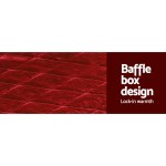 Red quilted blanket with baffle box design