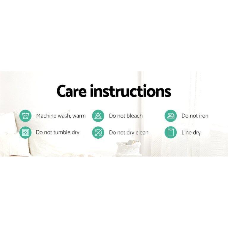 Fabric care instructions with washing symbols