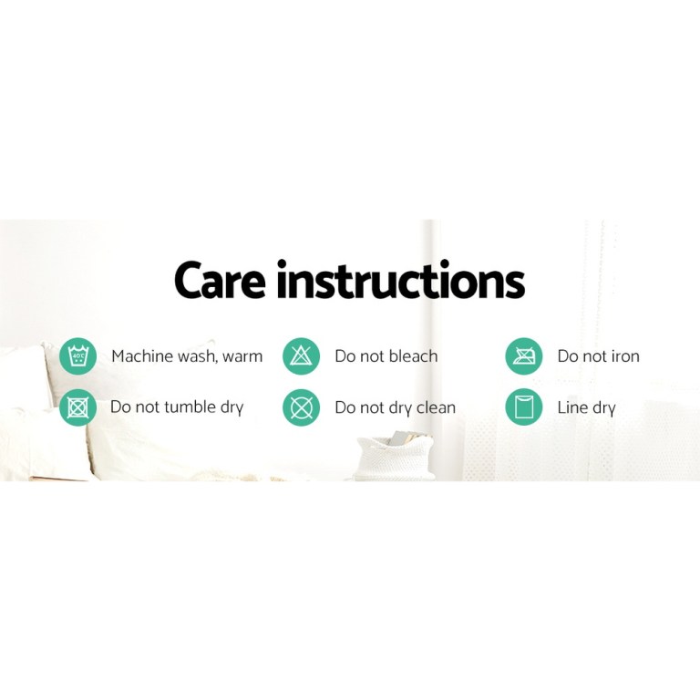 Care instructions with washing and drying symbols