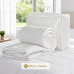 White super king quilt with storage bag