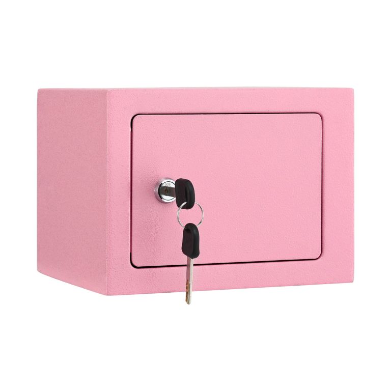 ul tech 6.5l small safe box with key lock for cash mini home security safe pink Pink metal safe with key in lock