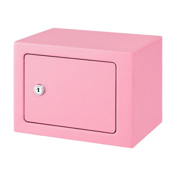 Pink metal safe with key lock