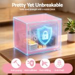 ul tech 6.5l small safe box with key lock for cash mini home security safe pink Pink steel safe with glowing shield lock