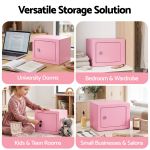 ul tech 6.5l small safe box with key lock for cash mini home security safe pink Pink lockable storage box in various rooms