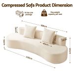 Compressed cream sofa with dimensions and weight capacity