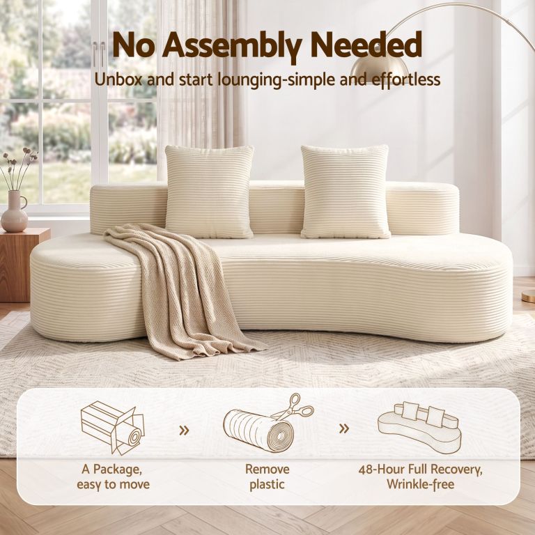 Cream modular sofa with no assembly required
