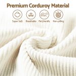 Premium corduroy fabric with feature icons