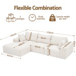 Modular cream sectional sofa with dimensions shown