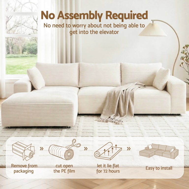 Cream modular sofa in bright living room