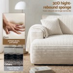 Cream sofa with high-density rebound sponge inset