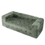 sbed k cnie 2s gn 00.jpg Green tufted fabric sofa on white background