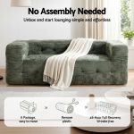 artiss comfort boneless sofa for living room green luxury chenille Green sofa with no assembly needed text