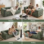 artiss comfort boneless sofa for living room green luxury chenille Green sofa used for sleeping, relaxing, gaming, reading