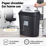 Black home paper shredder with viewing window