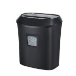 Black office paper shredder with viewing window