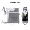 Countertop ice cream maker with labelled dimensions