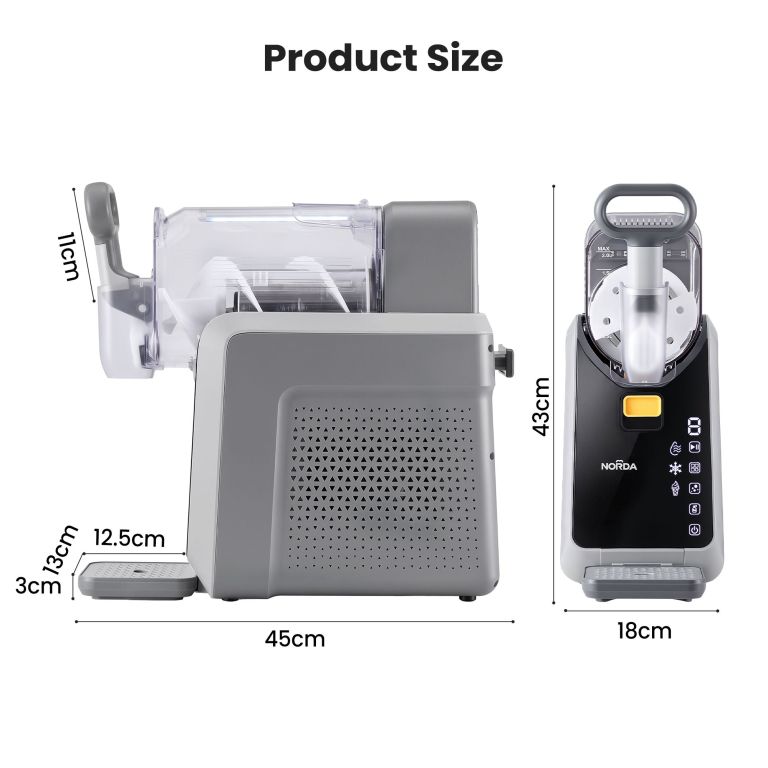 norda 2l slushie machine frozen drink maker slushy ice cream maker no ice compressor touchscreen for home bbq party Countertop ice cream maker with labelled dimensions
