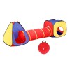Colourful kids play tunnel tent set with carry bag