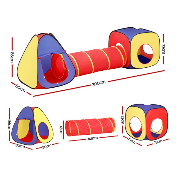 Colourful kids play tunnel and tents set