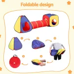 Foldable kids play tunnel and tent set