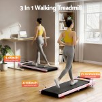 Woman using 3-in-1 walking treadmill at home