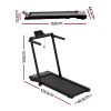 everfit 3 in 1 walking pad treadmill with led lights foldable under desk treadmills for home gym 40cm wide belt black Black folding treadmill with labelled dimensions