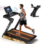 Man running on Everfit treadmill with incline display