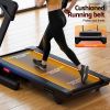 everfit 500mm wide belt treadmill 30% auto incline foldable treadmills for home with led lights Person walking on cushioned home treadmill belt