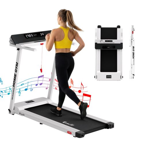 tmill chi 450 m610 wh 00.jpg Woman running on foldable home treadmill