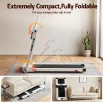 Compact foldable treadmill stored under sofa