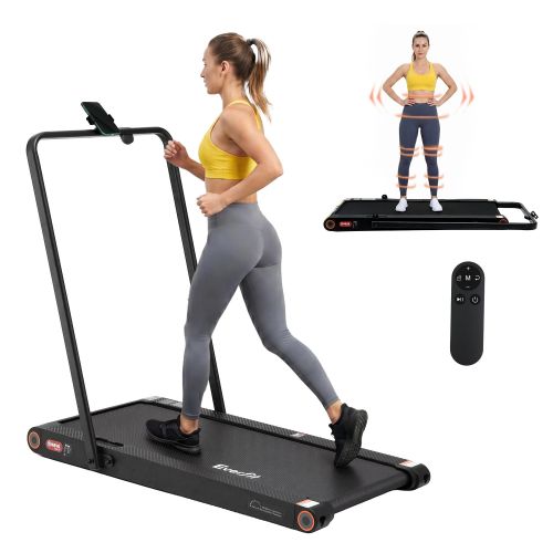 tmill mig 380 vbh 00.jpg Woman walking on compact treadmill with remote control