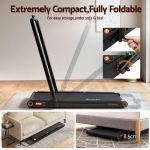 Compact foldable treadmill stored under sofa and bed
