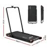 everfit 4 in 1 vibration walking pad treadmill under desk treadmills for home gym with app control 380mm black Black foldable Everfit treadmill with dimensions displayed