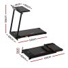 everfit treadmill electric walking pad foldable incline for home office gym black Black foldable treadmill with labelled dimensions
