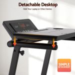 Treadmill with detachable desktop for laptop use