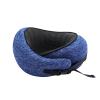 Blue travel neck pillow with mesh lining