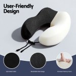 Ergonomic memory foam neck pillow with drawstring