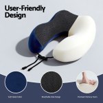 Memory foam travel neck pillow with velvet cover