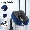 Travel neck pillow attached to suitcase handle
