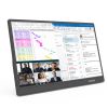 Portable monitor displaying spreadsheets, email and video meeting