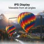 laser 15.6 inch portable monitor with usb c and hdmi IPS display showing vibrant hot air balloons