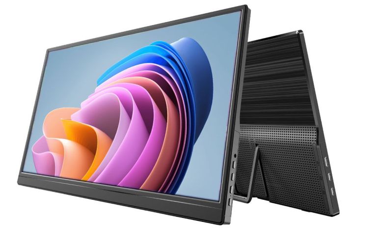 laser 15.6 inch portable monitor with usb c and hdmi Portable monitor with kickstand and colourful display