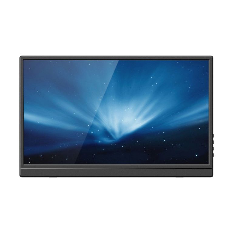 laser 15.6 inch portable monitor with usb c and hdmi Flat-screen television displaying blue starry background