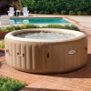 intex purespa bubble massage 4 person spa 28426 Inflatable spa on brick patio near pool