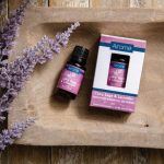 Clary sage and lavender essential oil bottle