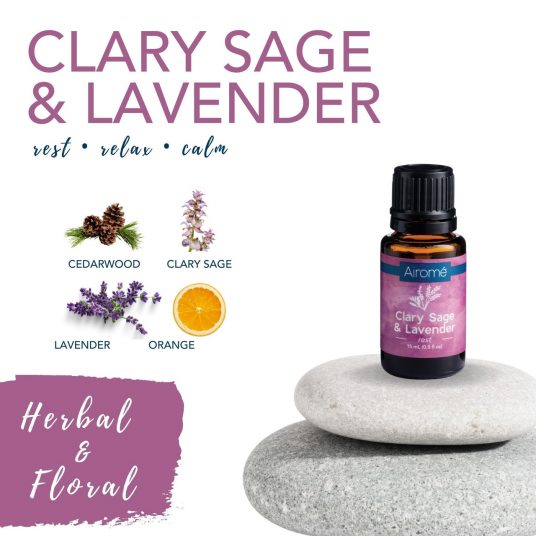 clary sage & lavender essential oil blend Clary Sage and Lavender essential oil bottle