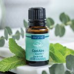 coolaire essential oil blend Airomé CoolAire essential oil bottle with mint leaves