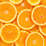 Close-up of overlapping fresh orange slices